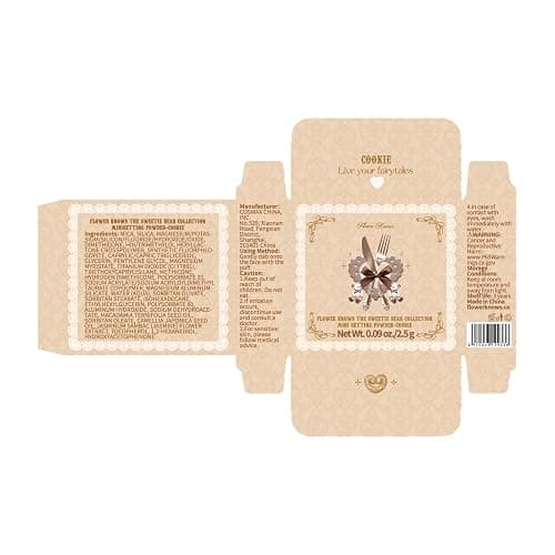 Flower Knows The Sweetie Bear Collection Setting Powder,Cute Bag Charms Purse Keychain,Makeup & Setting Compact and Puff Pressed Powder,Pore Blurring Backed,Gift for Women,0.09 Oz(02 Cookie) thumbnail 9