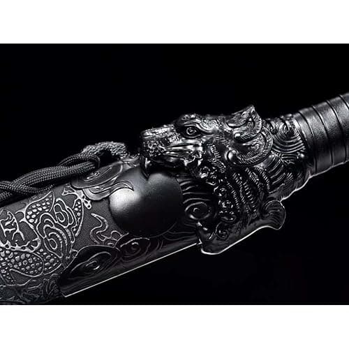 LQSMX sword 107cm Zweihändiges Schwert/scharf/Katana Schwert scharf Samuraischwert Handgeschmiedeter Manganstahl thumbnail 5
