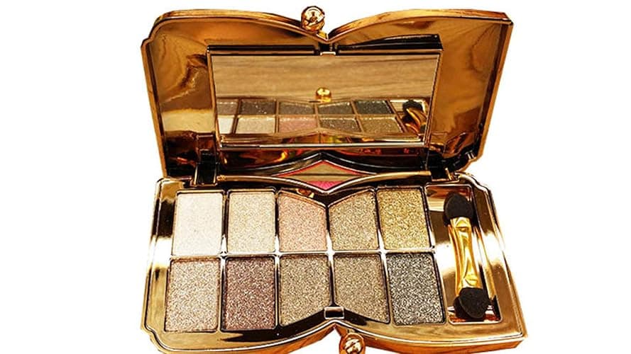 Bernecy Glitter Eyeshadow Palette,10 Colors Sparkle Shimmer Eye Shadow Highly Pigmented Long Lasting Makeup Set Gold (Type 5), Small - Image 1
