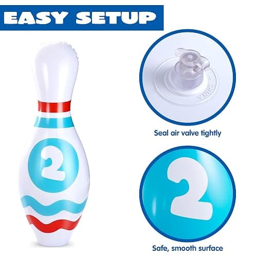 JOYIN Giant Inflatable Bowling Set for Kids and Adults, Christmas Birthday Party Games, Kids Education Motor Skills Toys thumbnail 6