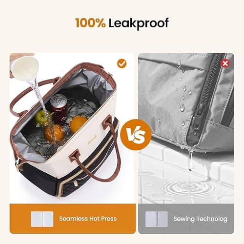 LOVEVOOK Lunch Bag Women, Insulated Adult Lunch Box for Women Work, Wide Opening Leakproof Cooler Tote Bag for Office Campus Picnic Beach with Shoulder Strap, Loncheras Para Mujer with Cup Holder thumbnail 6