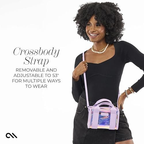 Case-Mate Soap Bubble Jelly Stadium Bag for Women - Clear Tote Bag for Stadium Events - Iridescent Mini Purse with Crossbody Strap - Water-Resistant Tote Handbags for Keys, Phone, Wallet & Sunglasses thumbnail 4