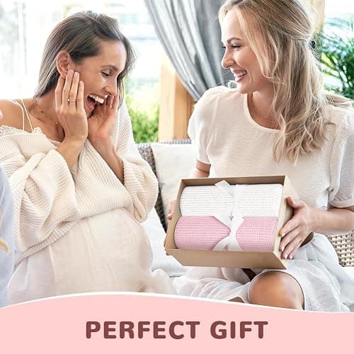 HAGOT 100 * 75cm Newborn Cotton Baby Cellular Blanket, Kids Baby Blanket, suitable for Pram, Car Seat and Cot Bedding thumbnail 6