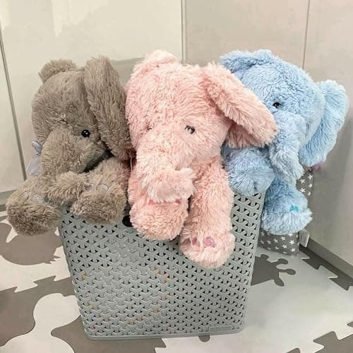 11" Plush Super Soft Elephant Teddy Bear Cuddling Baby Gift Toy with Ribbon (Grey Elephant) thumbnail 8