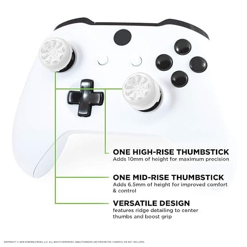 KontrolFreek FPS Freek Galaxy White for Xbox One and Xbox Series X Controller | Performance Thumbsticks | 1 High-Rise, 1 Mid-Rise | White thumbnail 4