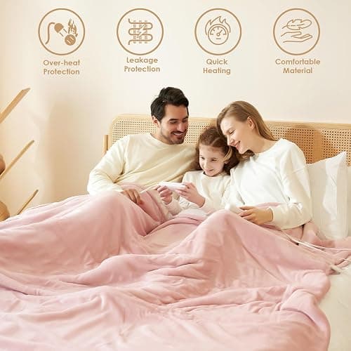 EHEYCIGA Heated Blanket - 9 Heating Levels, 10 Hour Auto Off, Soft Cozy Sherpa Washable Throw, 50 x 60 Inches thumbnail 4