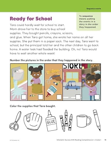 Scholastic Success with Reading Comprehension Grade 1 Workbook thumbnail 6