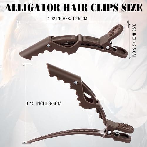 Havawish 12 Pcs Alligator Clips for Hair Styling Matte Alligator Crocodile Clips for Women Hair Sectioning(Brown) thumbnail 2