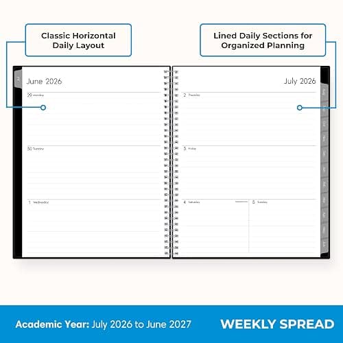 Blue Sky 2026-2027 Weekly and Monthly Academic Year Planner Calendar, July 2026 - June 2027, 7" x 9", Flexible Cover, Wirebound, Laminated Tabs, Enterprise thumbnail 4