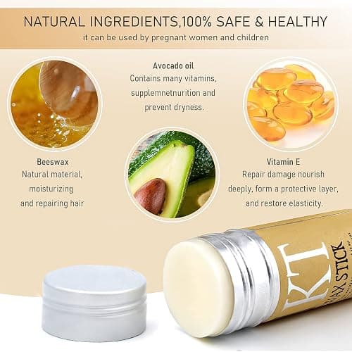 VOLLUCK Hair Wax Stick for Wigs, Edge Control Slick Stick Hair Pomade 2.7Oz Stick Non-greasy Styling Wax, Temporary Hair Styling Product for Edge Frizz Hair Pocket Size thumbnail 6