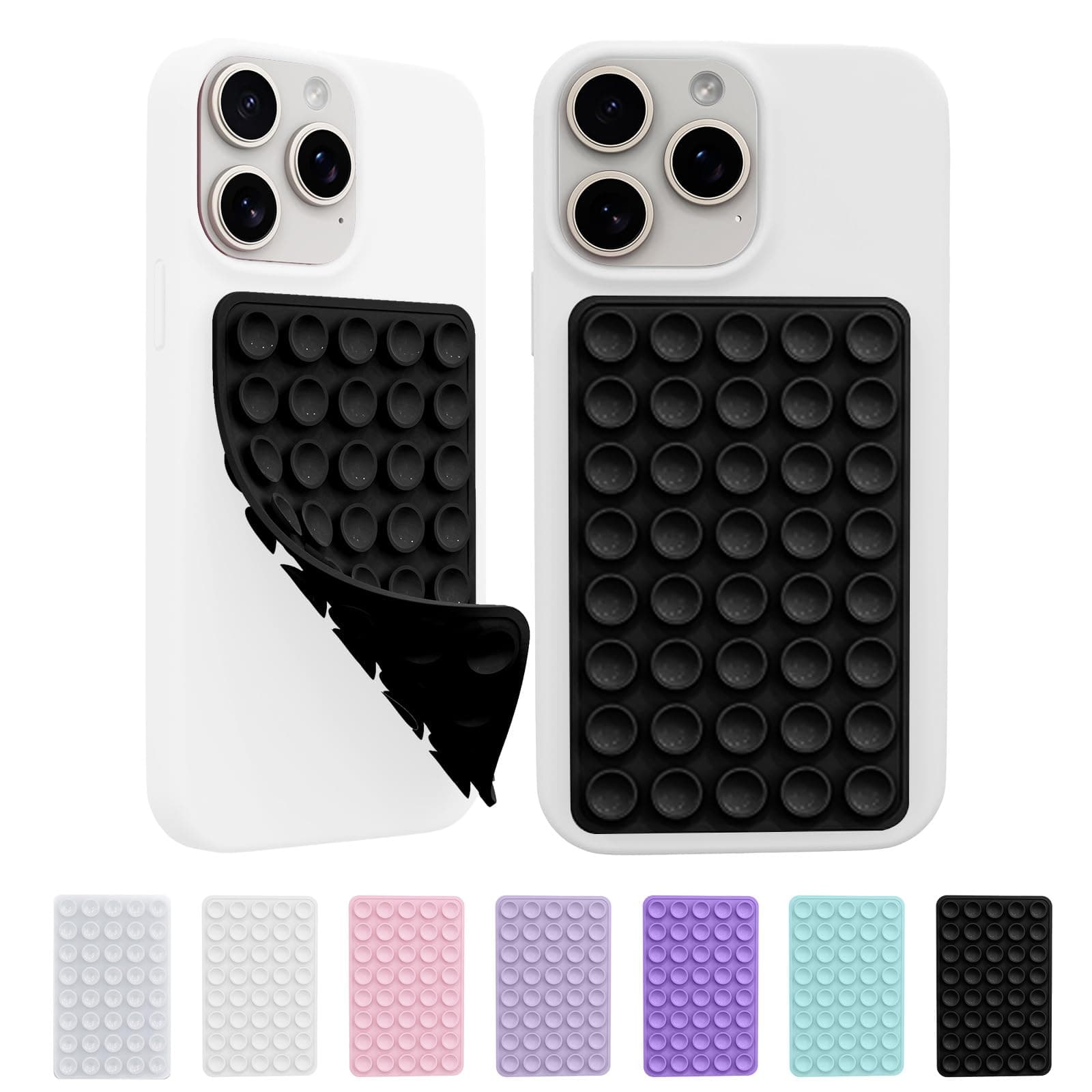 Octo Cup Buddy Sticky Grip Holder Phone Case Mount for Cellphone Black | 2 Pack, Silicone, Silicone Suction Cup, Double Sided, Hands-Free, Phone Accessories, Strong Grip Holder, for Selfie and Video - Image 1