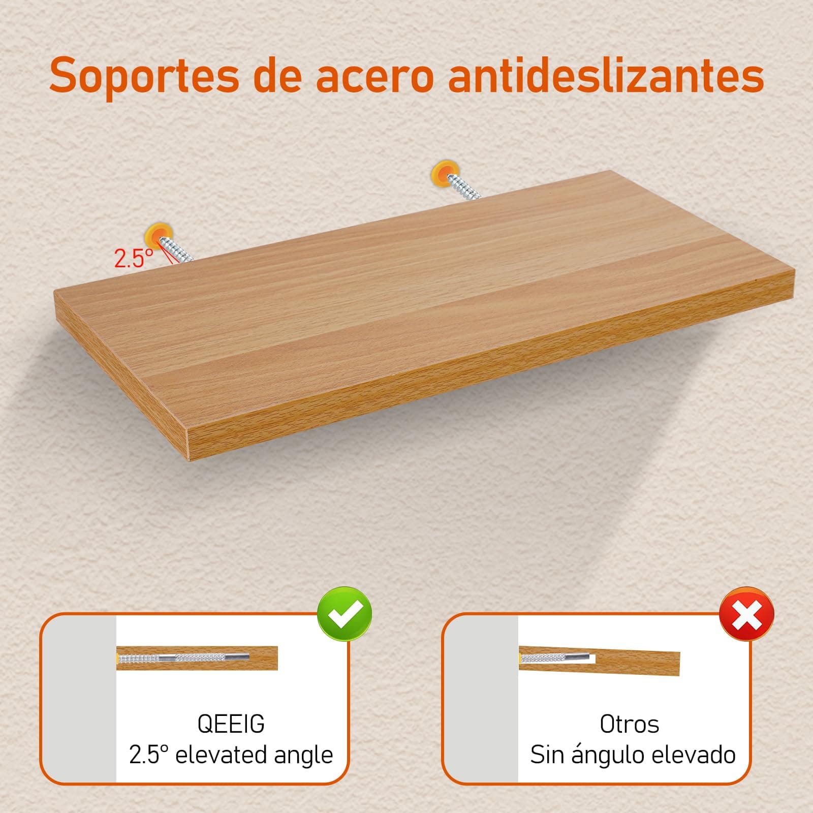 LOKOOY Set de 6 Unidades Estantes Flotantes, Soportan hasta 8 kg Repisas Flotantes, estantes flotantes de Pared,Estante de Almacenamiento Flotante Simple y Moderno (Naturaleza, 30 * 15 * 1.5) thumbnail 6