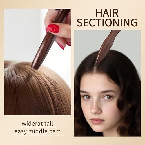Boar Bristle Slick Back Hair Brush – Wooden Handle Styling Comb for Men & Women – Smooth, Polish and Lay Hair Flat to Create Sleek Frizz-Free Hairstyles Perfect for Pompadour and Low Ponytail (Brown) thumbnail 5