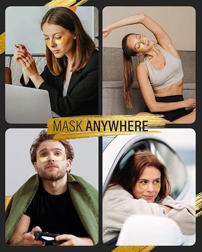 Maskiss 24k Gold Under Eye Patches (25 Pairs), eye mask, Collagen Skin Care Products, Eye Patches for Puffy Eyes, eye masks for dark circles and puffiness thumbnail 6