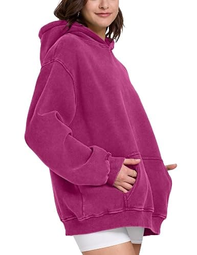 Dnzzs Acid Wash Hoodie for Womens Pullover Oversized Women's Fashion Hoodies & Sweatshirts Vintage Sweatshirt Heavyweight thumbnail 3
