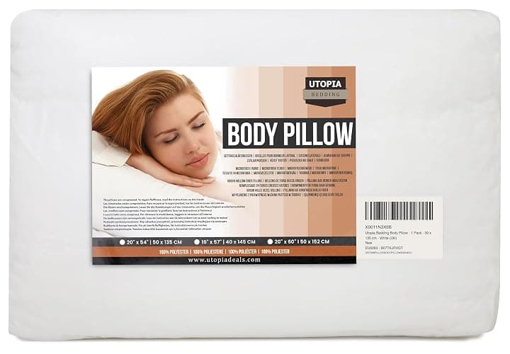 Utopia Bedding Bolster Pillow Pack of 1, (Double, 4Ft 6 Inch), Full Body Pillow, Soft Hollowfiber Filling, Long Pregnancy Pillow for Maternity Support and Side Sleeper (White) thumbnail 8
