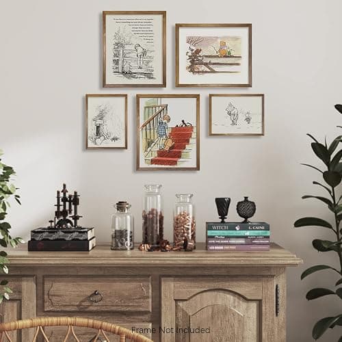 Winnie The Pooh Nursery Decor - Gifts for Winnie Fans Lover - Vintage Hundred Acre Wood Poster - Toddler Room Decor - You Are Braver Than You Think - Motivational Quotes for Kids - Little Boys Décor thumbnail 3
