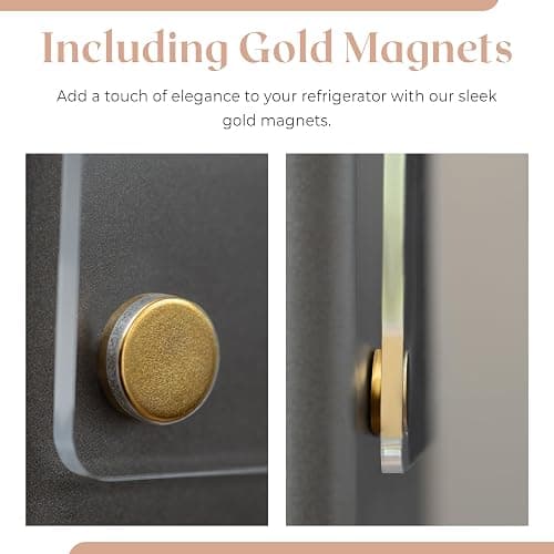 Acrylic Magnetic Calendar for Refrigerator - Clear Dry Erase for Fridge | with Monthly Grid and Weekly Planner Section | 15’’x17’’ Vertical Magnetic Fridge Calendar 2025 | with Gold Magnets thumbnail 7