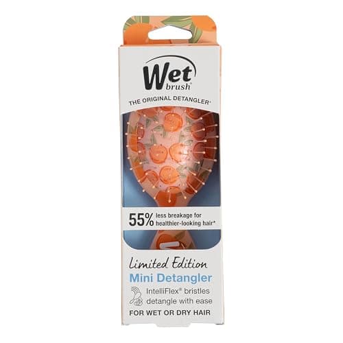 Wet Brush Mini Detangler Hair Brush, Peach (Tutti Fruitti), Detangling Travel Hairbrush, Ultra-Soft IntelliFlex Bristles Glide Through Tangles with Ease, Pain-Free, All Hair Types, Limited Edition thumbnail 11