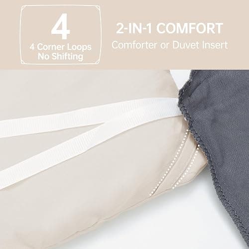 MUXHOMO Beige Full Comforter Sets, All Season Ultra Soft Down Alternative Bedding - 3 Piece Lightweight Bed Set Includes 1 Comforter (82"x86") and 2 Pillow Shams (20"x26") thumbnail 6