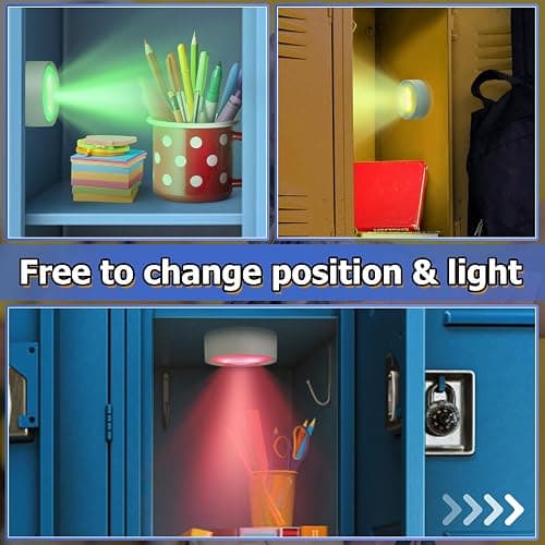 Apipi Tap On/Off Magnetic Locker Light Decor Accessories for Girls & Boys | LED Remote Control, Battery Powered Timer Puck Light, Multi-Colors for Locker Decorations, Back to School Essentials, 1 Pc thumbnail 7
