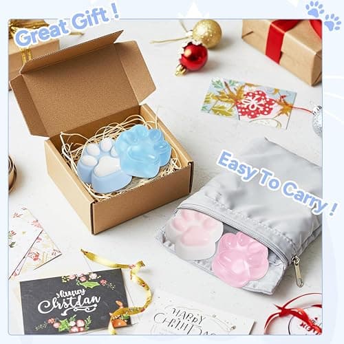 AFKLMNE 2-Pack Taba Squishy Cat Paw Sensory Fidget Toys Adults, Anxiety Stress Relief Squeeze Toy, Soft Cute Kawaii Squishy’s for Desk, School (Blue) thumbnail 6