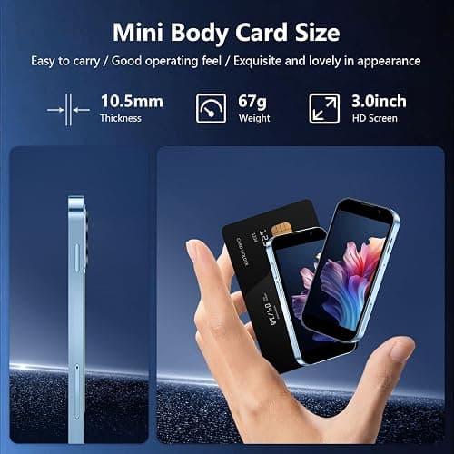 BLKE AIR Mini Phone 3.0" HD Touch Screen Mini Smartphone World's Smallest Unlocked Android Compact Mobile Phone for Kids & Students Cell Phone wih GPS Dual SIM Face ID 2GB+16GB Pink thumbnail 2