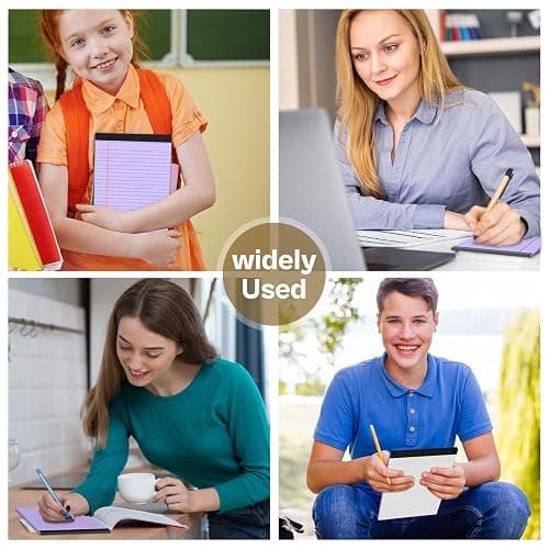 4 Pack Note Pads 5 x 8 Inch Purple Small Legal Pads 5 x 8 Colored Notepad 5 x 8 Perforated Writing Pads Lined Paper Pads College Ruled Pad Paper 30 Sheets Notebook for Study, To-Do Lists, Office thumbnail 7