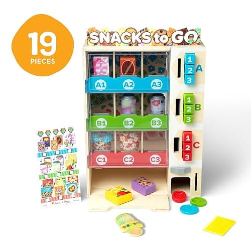 Melissa & Doug Sort-Stock-Select Wooden Vending Machine Toy with Play Food, Mini Vending Machine Toys & Play Money, Preschool Toys for Kids Ages 3+ thumbnail 7