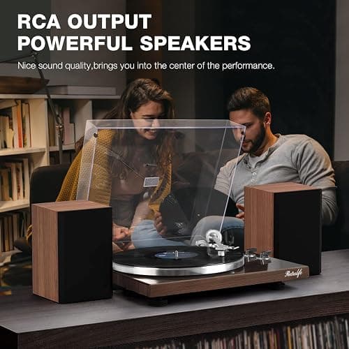 Turntables Belt-Drive Record Player with Wireless Output Connectivity, Vinyl Player Support 33&45 RPM Speed Phono Line USB Digital to PC Recording with Advanced Magnetic Cartridge&Counterweight thumbnail 3