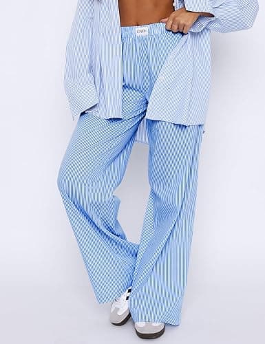 LOMON Womens Striped Gingham Boxer Pants Spring Summer Pajama Lounge Bottom | Pj Casual Beach Plaid Y2K Trousers with Pockets thumbnail 5