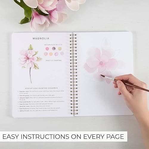 Beautiful Watercolor Workbook for Beginners - Relaxing & Easy to Paint Water Coloring Book with Floral Designs on Premium Paper - Perfect for Gifting to Spark Creativity & Joy for Adults thumbnail 3
