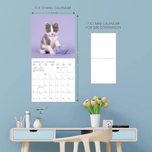Graphique 2026 Cute Kittens Wall Calendar | 12” x 12” | Thick Paper | Home & Office Organizer | Large Monthly Grid | 3 Languages & Marked Holidays | 4 Month Preview Page for 2027 thumbnail 3