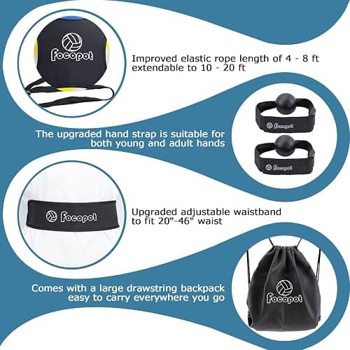 focopot Volleyball Training Equipment Aid,Solo Volleyball Trainer to Practice Serve, Spike, Set and Pass,Perfect Volleyball Trainer Gift for Beginners & Pro thumbnail 3