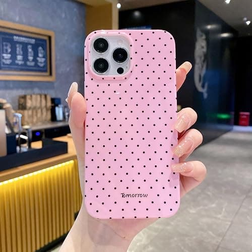 YUANLI Compatible with iPhone 15 Pro Case, Polka Dot Phone Case Cute Fashion Aesthetics Design TPU Slim Protection Cover for iPhone 15 Pro - Pink thumbnail 7