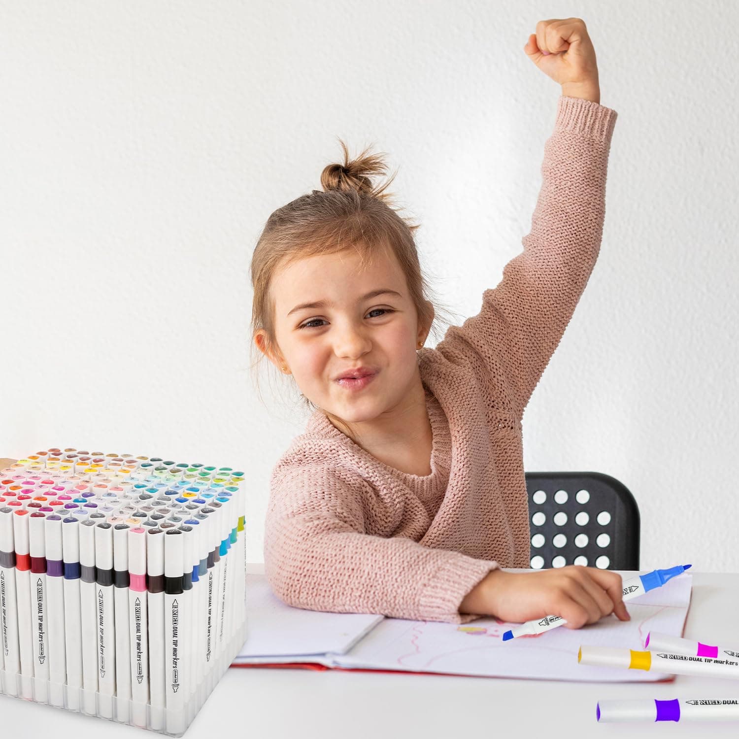 168 Colors Alcohol Markers, Double-Sided Alcohol Markers, Quick Dry Highlighters, Set Perfect for Adults, Artists & Students for Coloring and Drawing (Fine & Wide) thumbnail 8