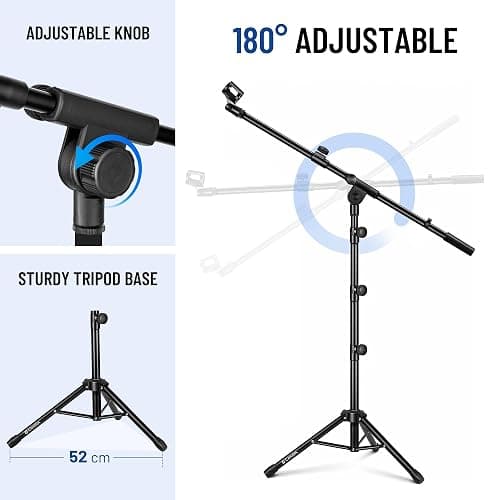 CAHAYA Tripod Boom Sheet Microphone Stand Metal Portable with Carrying Bag, for Performance Singing Speech Wedding Stage and Outdoor CY0329 thumbnail 4