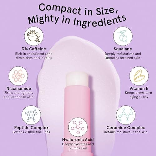 grace & stella Under Eye Brightener Balm Stick - Travel Essentials - Caffeine Eye Cream for Dark Circles, Puffiness, Wrinkles - Vegan Moisturizer Stick with Niacinamide, Hyaluronic Acid (0.13oz/3.5g) thumbnail 4