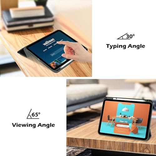 ProCase Hülle für iPad 10. /11. Generation 2022 10,9 Zoll 2025 11" (A16) mit Stifthalter, Stoßfeste Smart Case Cover mit transparenter Rückseitenschale Schutzhülle -Olivegrün thumbnail 5
