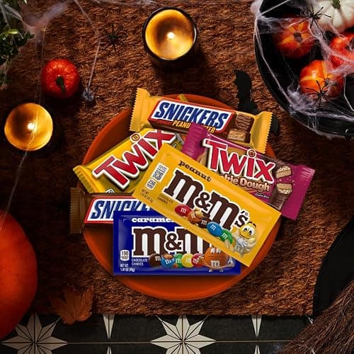 MARS M&M'S Peanut,M&M'S Caramel,SNICKERS Original,SNICKERS Peanut Butter Squared,TWIX Original and Cookie Dough Variety Pack Full Size Individually Wrapped Milk Chocolate Candy Bars,18 Ct,(Pack of 2) thumbnail 4
