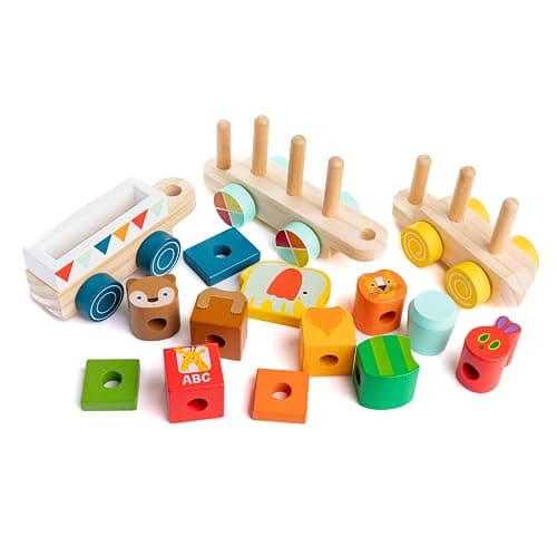 KIDS PREFERRED World of Eric Carle The Very Hungry Caterpillar Wooden Train Set, 12 Pieces thumbnail 7
