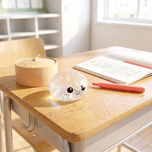 Dumpling Squishy Mystery Box, Slow Rising Glitter Squishy Dumpling Toy, Anxiety Relief Fidget, Stocking Stuffers with Food Steamer Stretchy Desk Toys (Glitter White) thumbnail 4