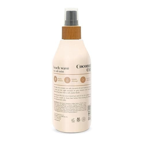 Oliology Coconut Oil Beach Wave Sea Salt Mist Spray - Creates Volume and Tousled Waves, Texture and Style that Lasts All Day (8 Oz) thumbnail 2