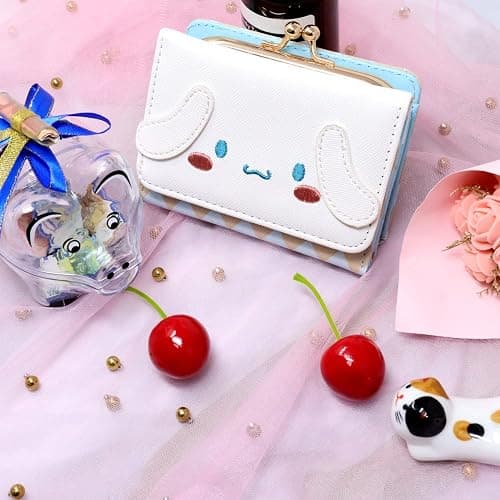 Honbay Fashion Cute Cartoon Wallet, Small Wallet, Women Ladies Short Wallet, PU Leather Tri-fold Wallet, Money Bag, Coin Cash Cards Pouch Purse, Kiss Lock Change Purse Clutch Purse thumbnail 8