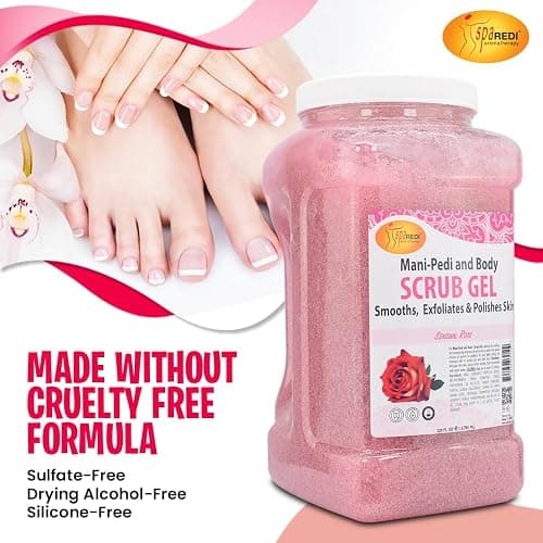 SPA REDI – Sensual Rose Pumice Scrub Gel, Exfoliating, Hydrating & Nourishing, Infused with Hyaluronic Acid, Amino Acids, Panthenol and Comfrey Extract for Glowy Smooth Skin – 128oz Gallon thumbnail 7
