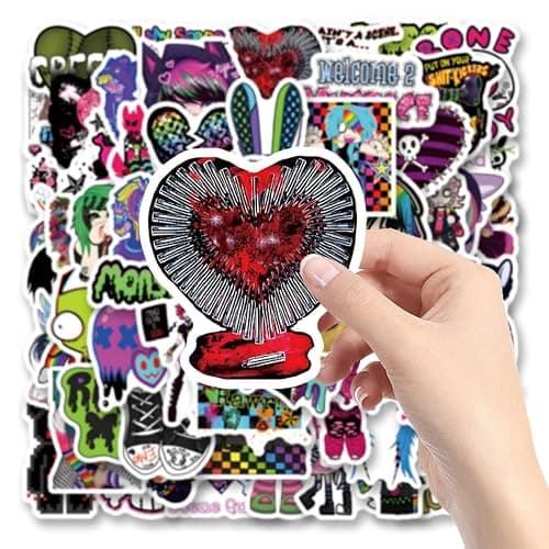 65pcs Scene Stickers Pack, Aesthetic Vinyl Waterproof Cute Cartoon Stickers Bulk for Scrapbook Laptop Luggage Water Bottle Tooth Shaped Graphics Decals for Teens Kids for DIY Decor thumbnail 4