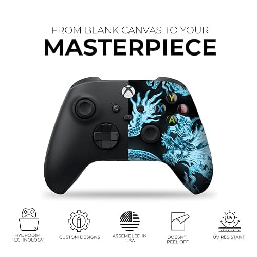 DreamController Neon Dragonns Custom X-box Controller Wireless compatible with X-box One/Series X/S Proudly Customized in USA with Permanent HYDRO-DIP Printing (NOT JUST A SKIN). thumbnail 5