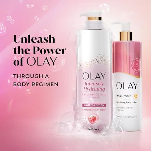 Olay Body Wash for Women, Intensely Hydrating, Pro-Hyaluronic Acid Serum Complex, Renews Moisture, Vitamin B3 Lameller Technology, For All Skin Types, Strawberry Summer Fizz Scent, 20 fl oz thumbnail 9