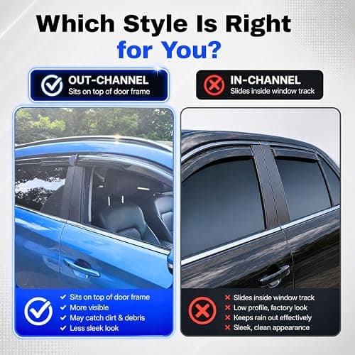 IG Window Visors Fit for 2012-2018 Ford Focus, Out-Channel Rain Guards Vent Wind Deflectors 4PC, Car Accessories for 12-18 Focus thumbnail 3