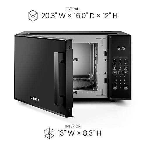 Chefman Countertop Microwave Oven 1.1 Cu. Ft., 1000 Watts with 10 Power Levels, 6 Cooking Presets with One-Touch Express Cook, Eco Mode, Child Safety Lock, & Mute Button - Black thumbnail 9
